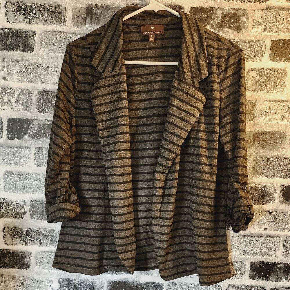 Fenn wright Manson woman's lightweight striped laser jacket Size Large
